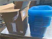 (6) NEW BELLA SOLUTIONS BLUE TOTES WITH LIDS