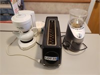 Toaster, Tea Maker, & Coffee Grinder