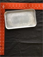 Aluminum stamped service tray unmarked