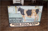 Vintage Metal 3' x 2' Holsteins Double Sided Sign