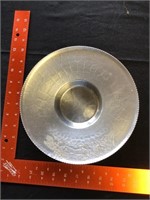 Hand forged hammered aluminum service bowl