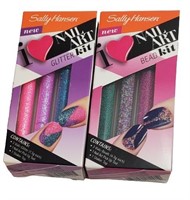 NAIL ART BEADS + GLITTERS - 2 PACKS