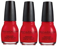 QTY. 03 -Sinful RED Colors ruby Nail Polish,15 ml
