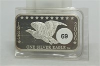 1935-2006 Silver Eagle 15 gm bar, .999 Silver