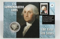 1982 Proof Washington Comm. Silver Half & Stamp