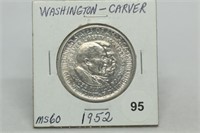 1952 Washington-Carver Half Dollar MS60