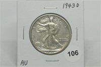 1943-d Walking Liberty Half Dollar AU