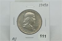 1949-d Franklin Half Dollar AU