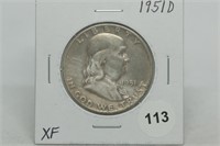 1951-d Franklin Half Dollar XF