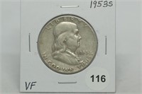 1953-s Franklin Half Dollar VF