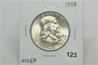 1958 Franklin Half Dollar MS64