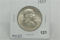 1957 Franklin Half Dollar MS63