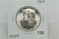 1964- Kennedy Half Dollar MS64