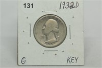 1932-d Washington Quarter G Key Date