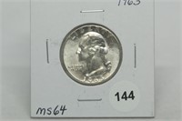 1963 Washington Quarter MS64