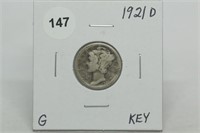 1921-d Mercury Dime G Key Date