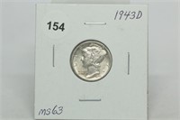 1943-d Mercury Dime MS63