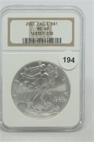 2001 Silver Eagle MS69