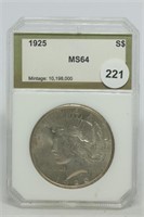1925 Peace Dollar MS64