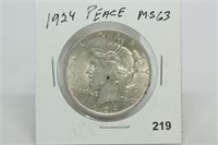 1924 Peace Dollar MS63