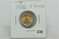 1986 $5 Gold American Eagle - First year coin!