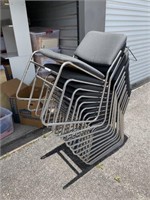 12X Great Stacking Chairs - Metal Base &