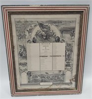 Framed Spanish American War of 1898 Poster