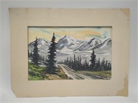 Alaska Scenery Painting Print Cardboard Frame