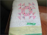 Yellow & Green Trim Handmade Quilt