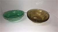 (2) Homer Laughlin green bowls (3) barley depress.