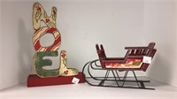 (1) NOEL wood decorative piece (1) Santa’s sleigh