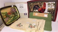 placemat assortment including (4) rooster mats