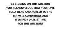 By bidding on this auction you agree to: