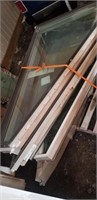 5 trapezoid windows, used, 2 pairs (and 1 extra