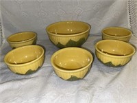Shawnee corn bowls. Lg one is 8” diameter and 5