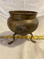 Small Brass Footed Pot/Planter