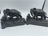 Elephant book ends copper