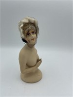 Antique Art Deco Chalkware Half Doll 1925 Blonde