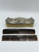Sterling silver combs and brush