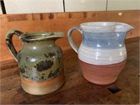 Two Stoneware Pitchers