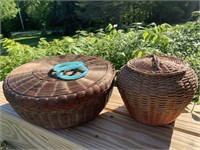 Two Vintage Sewing Baskets