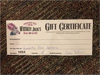 Gift Certificate to Whiskey Jack's