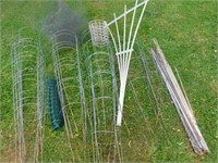 wire tomato cages, trellis, fencing