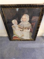 print, framed mother & child...23h x 18-1/2w)