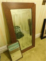oak framed mirror, metal frame mirror