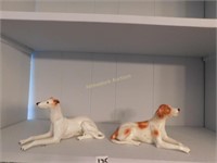 2 porcelain dog figurines