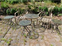 patio furniture, 4 tables & 2 glider chairs