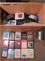 8 track player & numerous 8 track tapes
