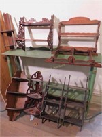 8 knickknack shelves & painted stand