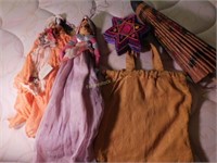 Polimnia doll, India marionette, parasol, handbag